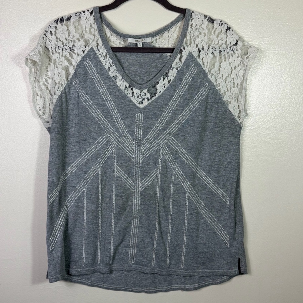 Miss Me Blouse with Lace detail on shoulders